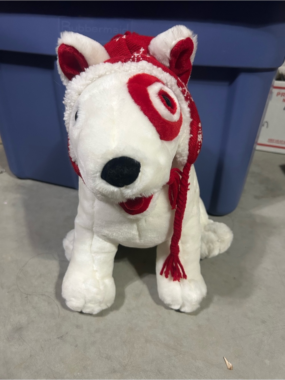 Target Plush Bullseye Dog Toy in White and Red